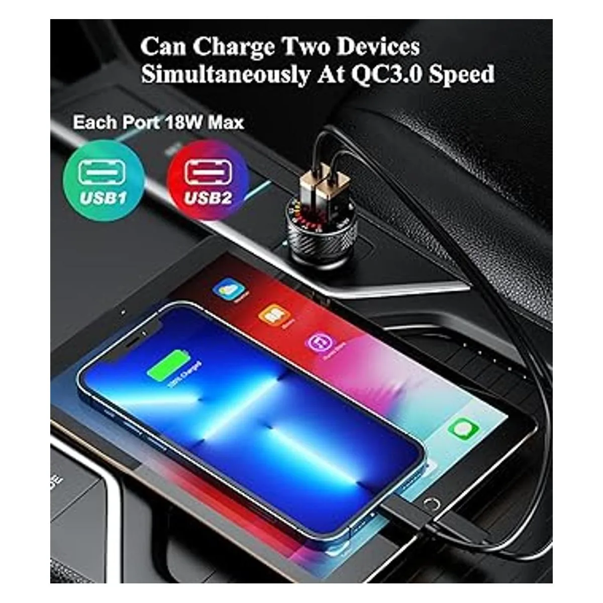 BARCOVAN Cargador de coche adaptador de cargador de coche_4