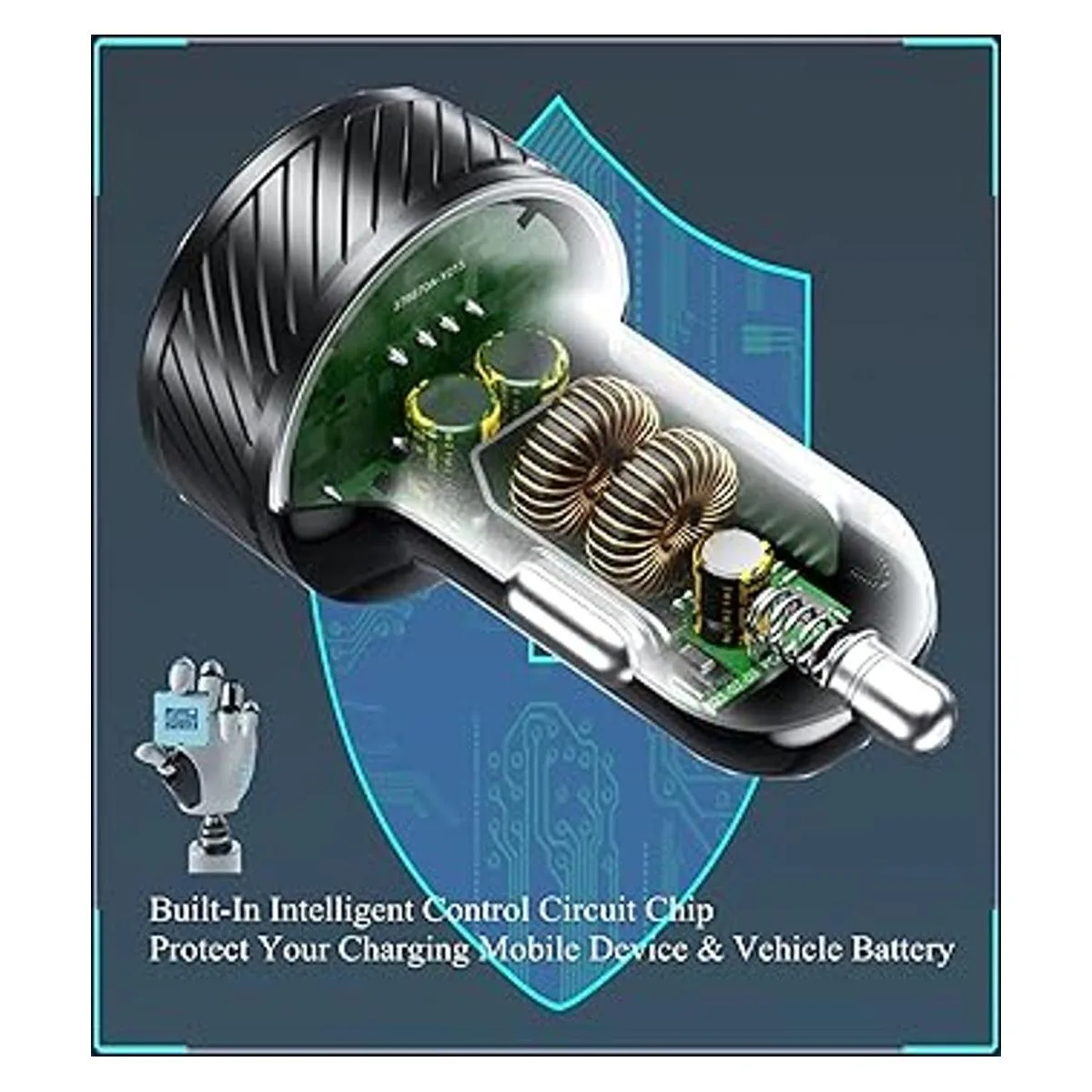 BARCOVAN Cargador de coche adaptador de cargador de coche_6