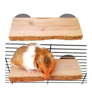Chinchilla 2 piezas de madera natural plataforma de pie_1
