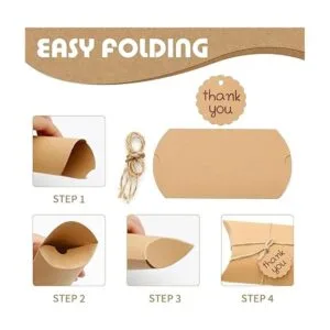 Saihisday 50 cajas de almohada Kraft de 5.2 x 3.5 x 1.6_5