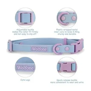 Wolfone Collar impermeable para perro con hebilla de_4