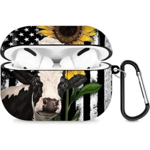 Funda para Airpods con diseño de bandera de girasol de_1