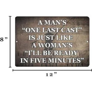 Cartel de metal de pesca sarcástico divertido para_3