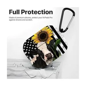 Funda para Airpods con diseño de bandera de girasol de_2