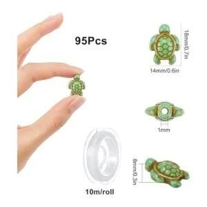 SUNNYCLUE 1 caja de 95 cuentas de tortuga turquesa verde_2