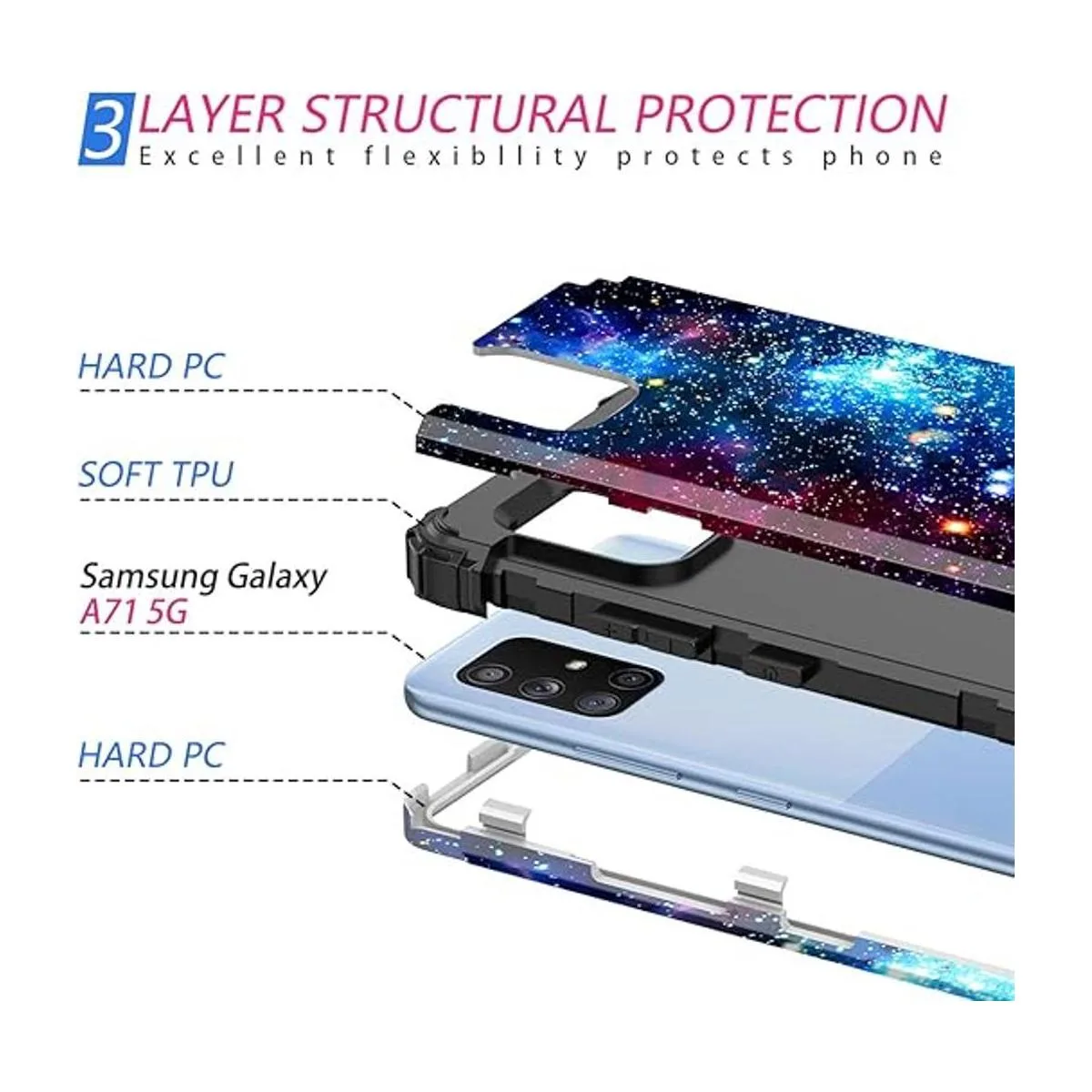 Miqala Funda para Galaxy A71 5G brillante en la_3