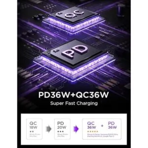 AINOPE Adaptador de cargador de coche USB C de 72 W_3