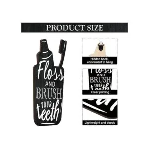 4 letreros de pared de madera para baño cepillo de_3