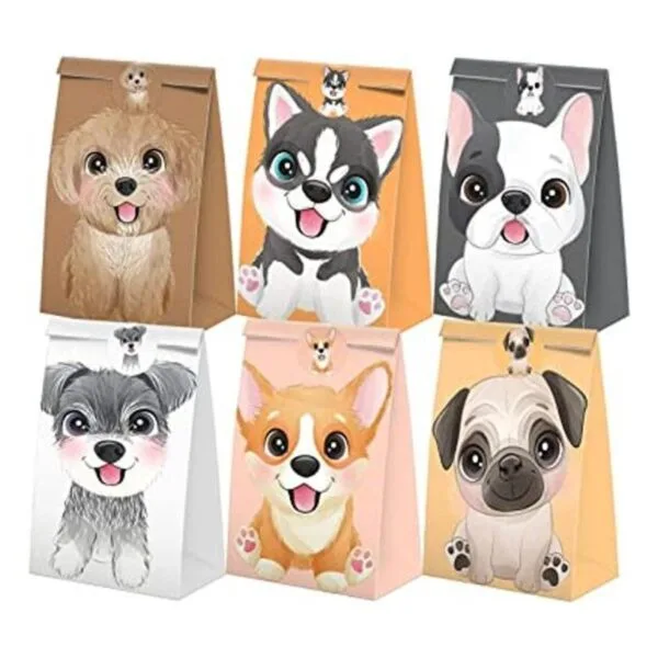 Bolsas de dulces para recuerdos de fiesta de cachorros con_1