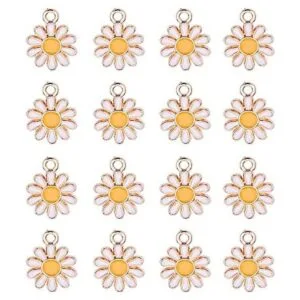 KitBeads 100 dijes de flores blancas con diseño de_1