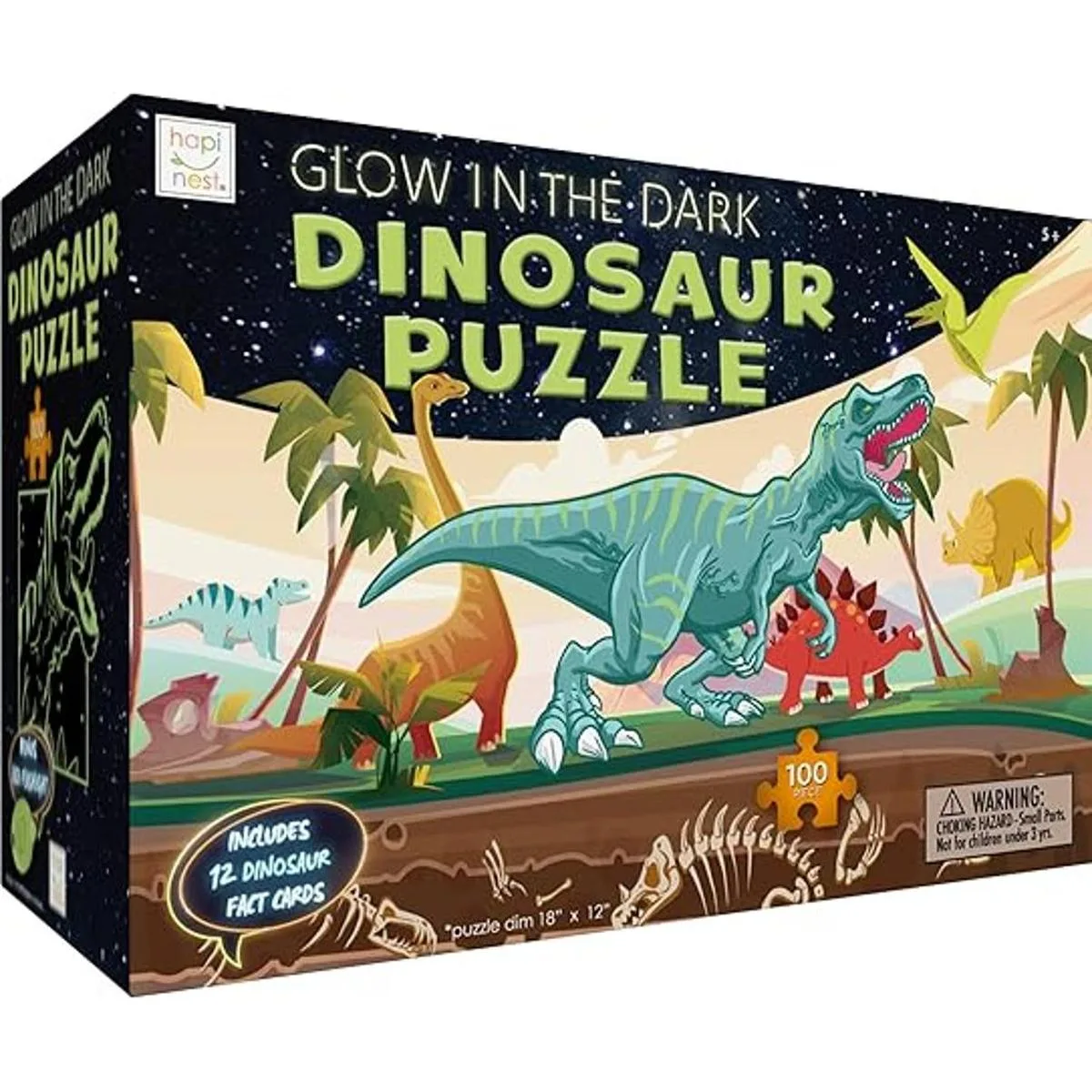 Hapinest Rompecabezas de dinosaurio que brilla en la_1