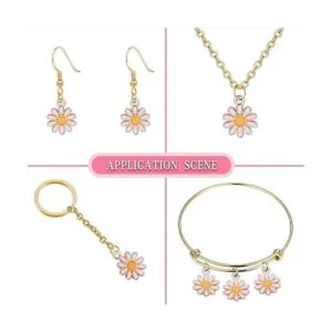 KitBeads 100 dijes de flores blancas con diseño de_7