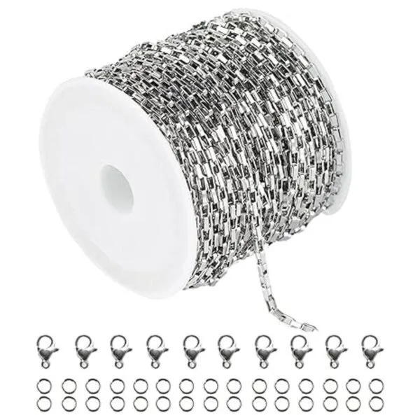 YOUBEIYEE Cadena de plata de 33 pies para hacer joyas_1