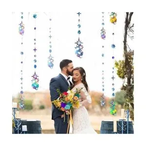 Guirnalda romántica de estrellas iridiscentes azul púrpura_6