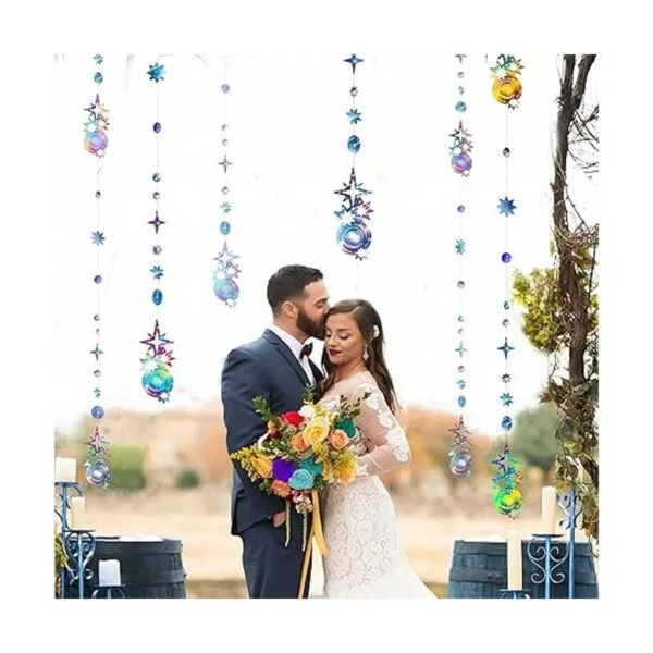 Guirnalda romántica de estrellas iridiscentes azul púrpura_6