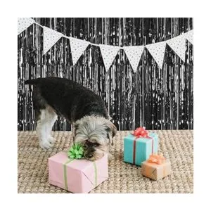 Paquete de 5 telón de fondo de flecos negros de 3.2 x 8.2_6