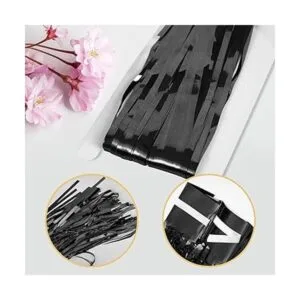 Paquete de 5 telón de fondo de flecos negros de 3.2 x 8.2_4