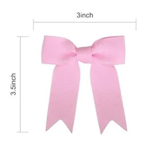 Meseey 50 lazos de cinta de grogrén rosa claro de 3_2