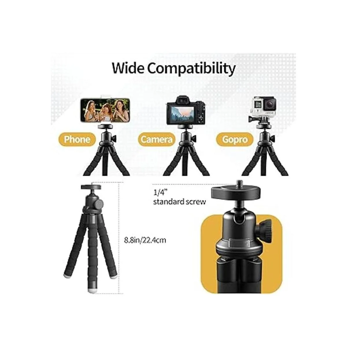 Sensyne Trípode de teléfono trípode flexible para_4