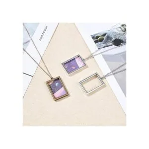 OLYCRAFT Dijes de bisel abierto colores mixtos Plata_6