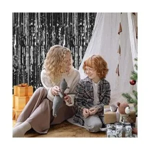 Paquete de 5 telón de fondo de flecos negros de 3.2 x 8.2_7