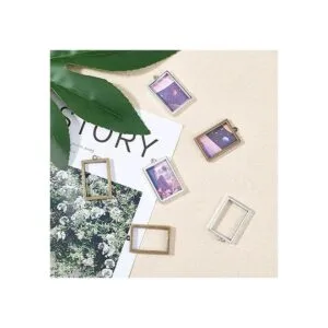 OLYCRAFT Dijes de bisel abierto colores mixtos Plata_5