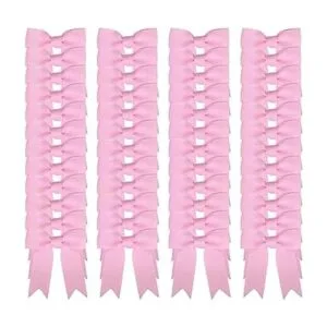 Meseey 50 lazos de cinta de grogrén rosa claro de 3_1