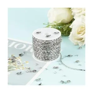YOUBEIYEE Cadena de plata de 33 pies para hacer joyas_6