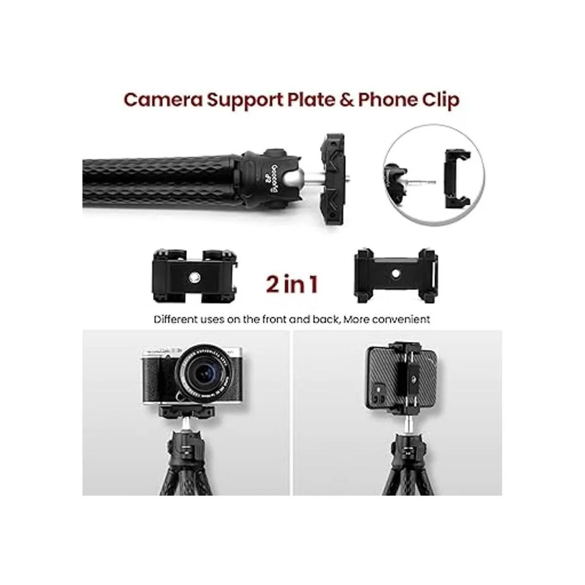 Goocong Trípode flexible para teléfono celular con_4