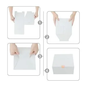 YUEFANBOX Cajas de regalo blancas de 8 x 8 x 4 pulgadas_4