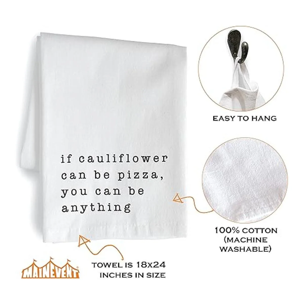If Coliflower Can Be Pizza Toalla de cocina divertida con_4