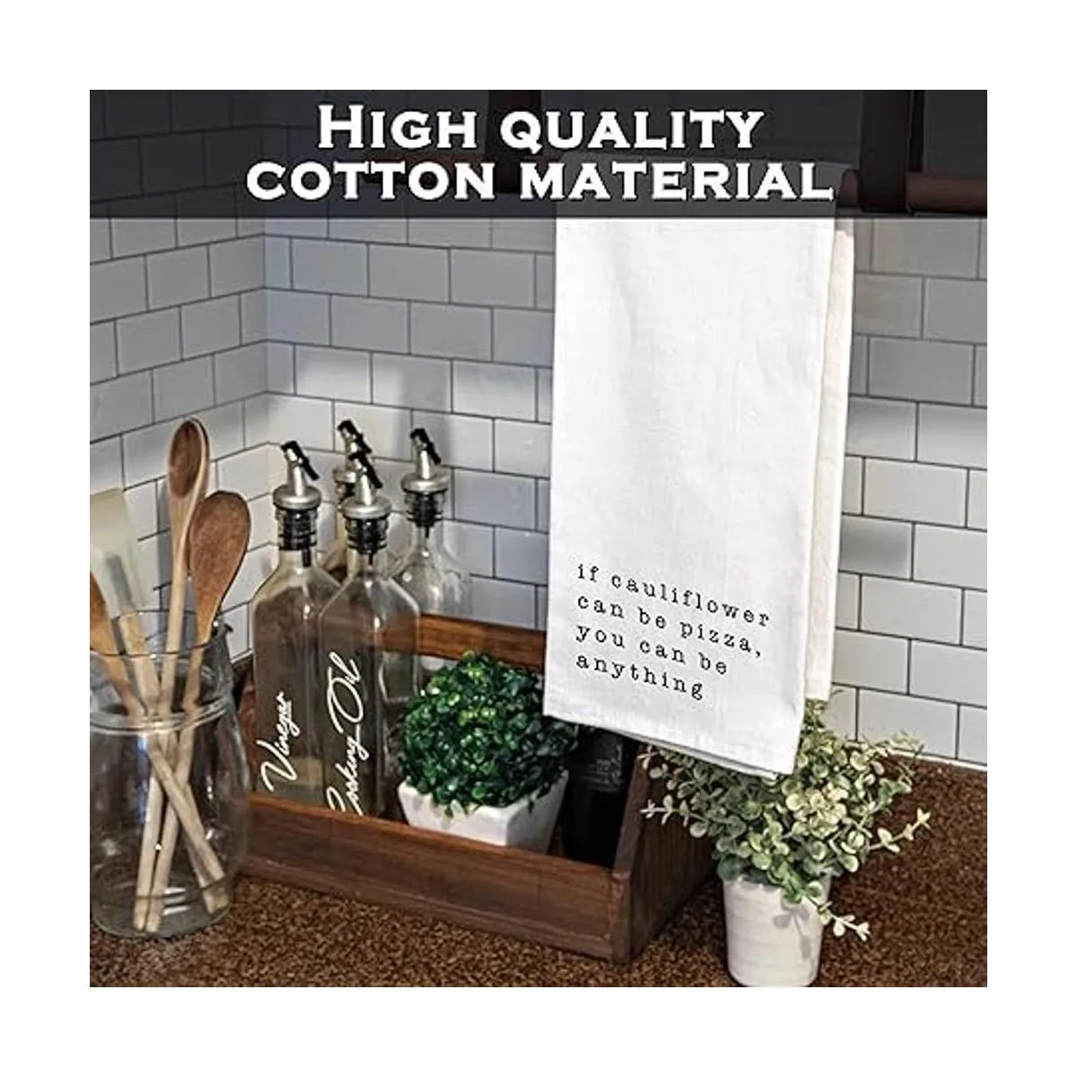 If Coliflower Can Be Pizza Toalla de cocina divertida con_6