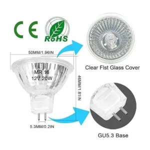 MR16 Bombilla halógena de 20 W regulable 12 V GU5.3_2