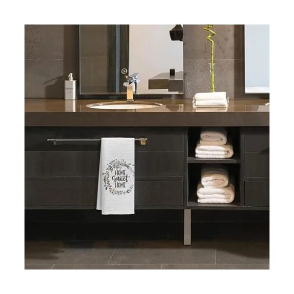 Toalla de baño con guirnalda de dulces regalos familiares_3