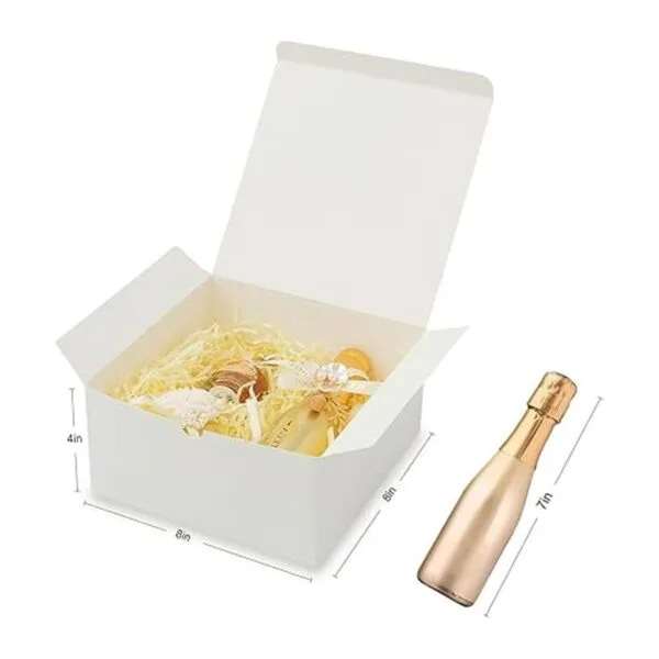 YUEFANBOX Cajas de regalo blancas de 8 x 8 x 4 pulgadas_2