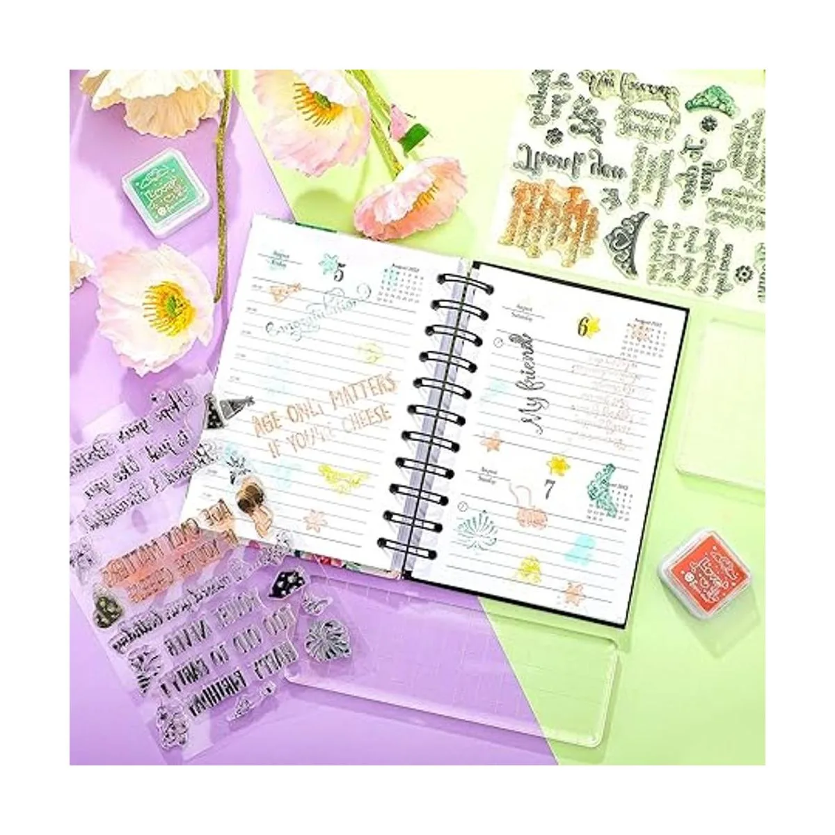 Juego de 4 sellos transparentes de goma para hacer_6