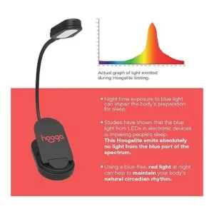 Luz roja de libro luz LED recargable con clip de 625 nm_5