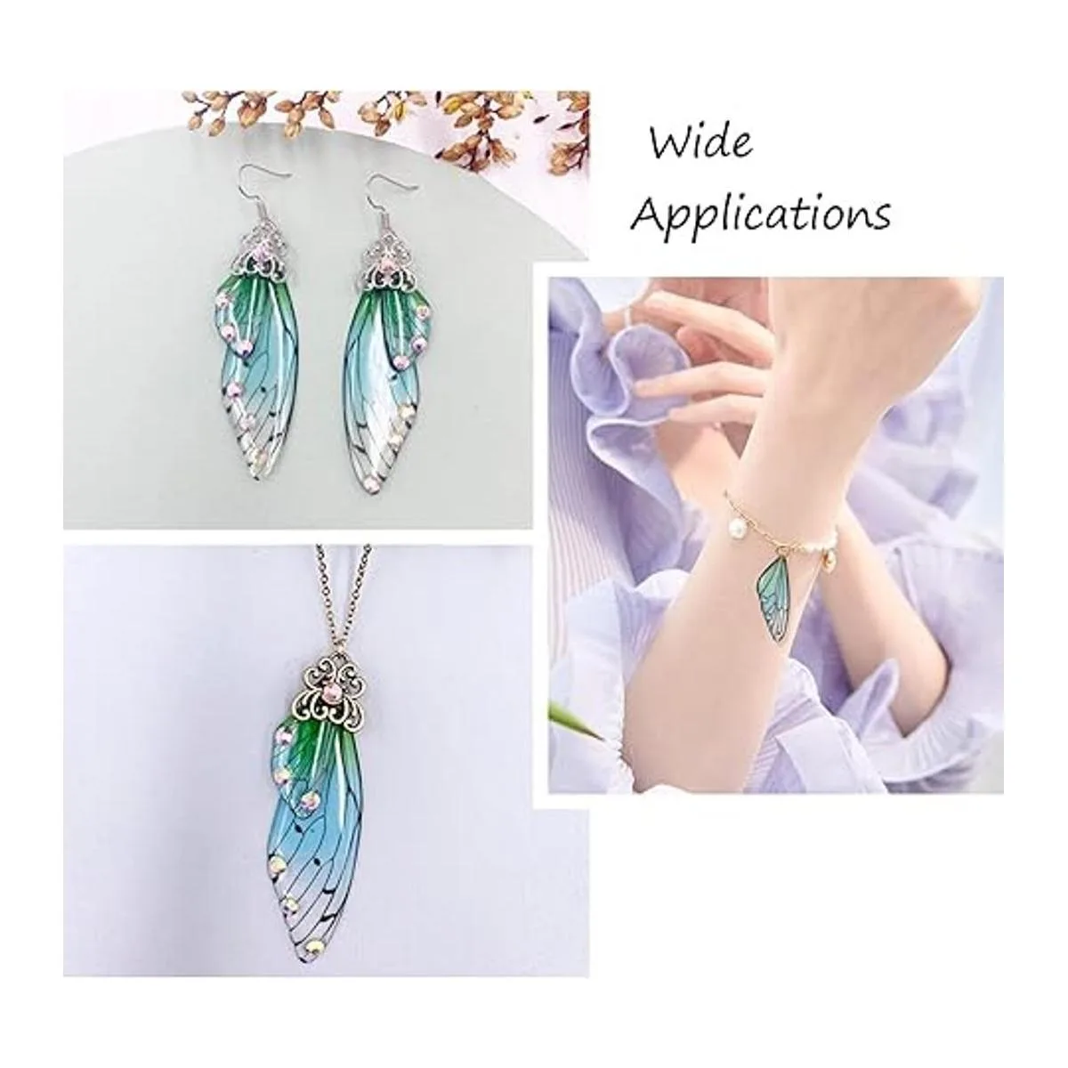 FASHEWELRY 20 dijes de alas de mariposa de resina alas de_4