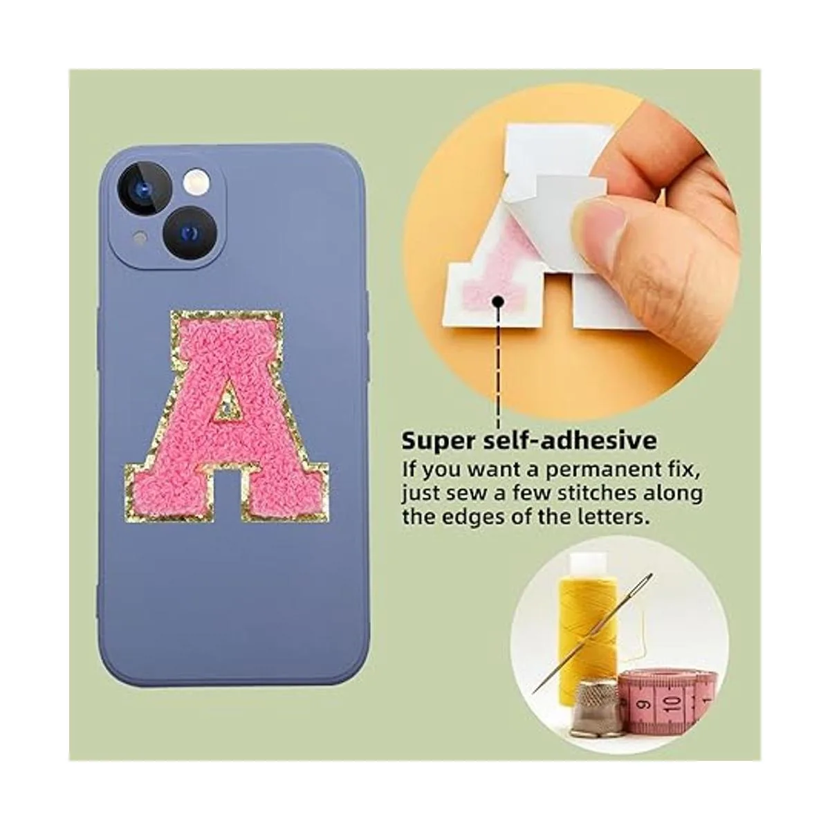 Jongdari Parches de letras de chenilla letras_2