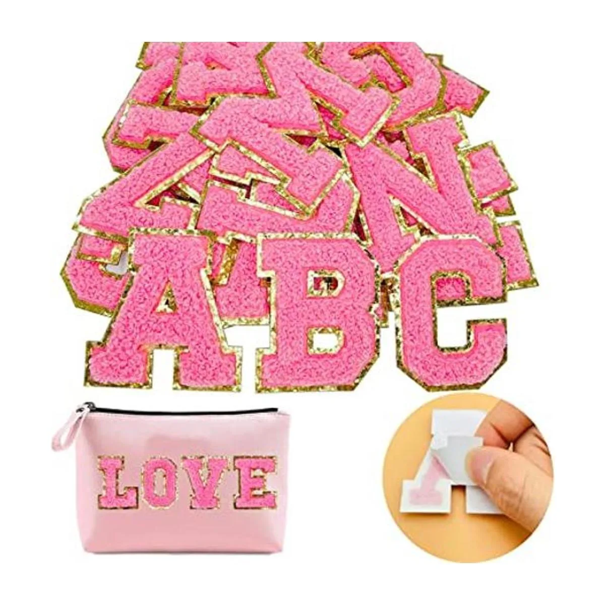 Jongdari Parches de letras de chenilla letras_1