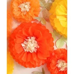 Fonder Mols Flores de papel de seda de color amarillo y_5