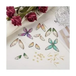 FASHEWELRY 20 dijes de alas de mariposa de resina alas de_5