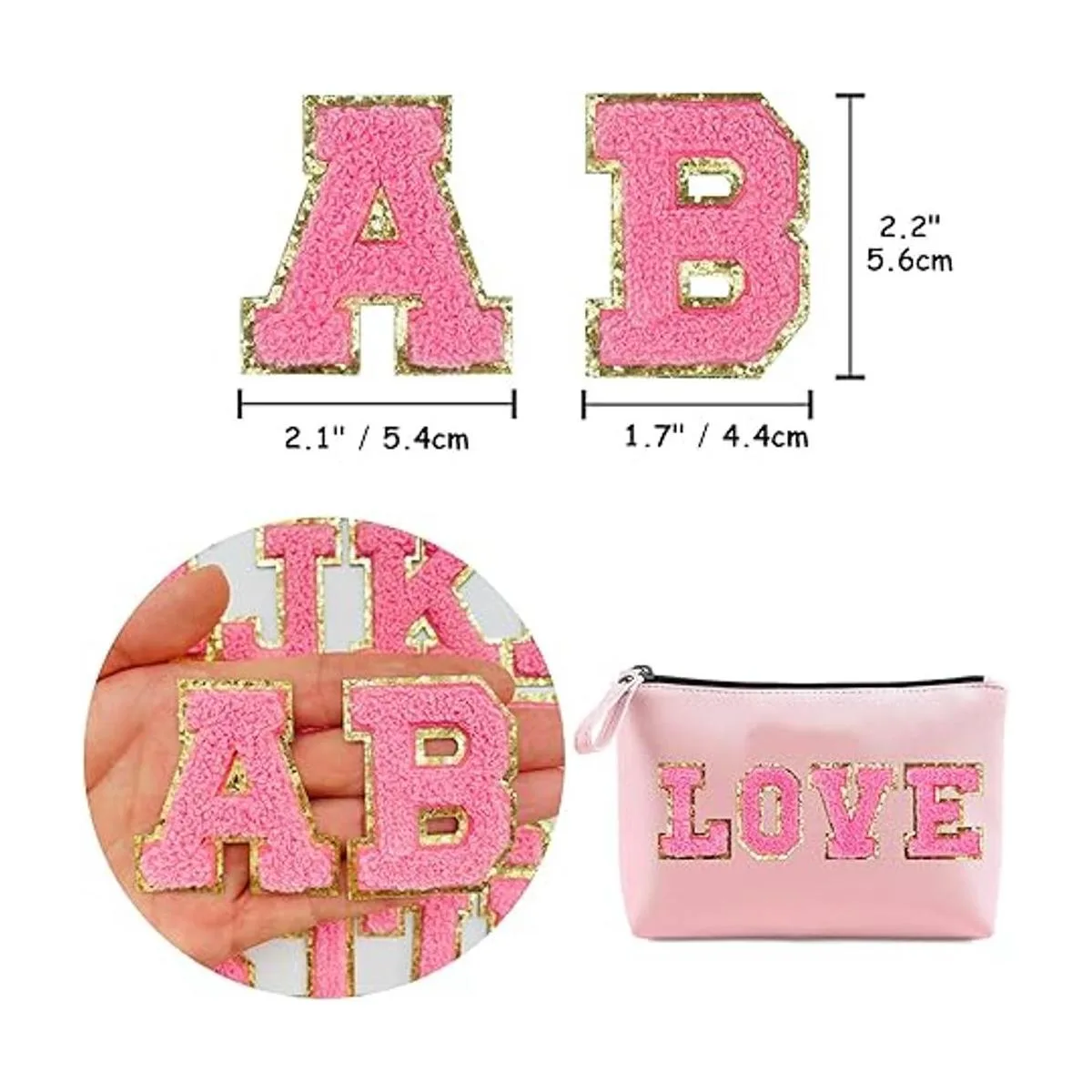 Jongdari Parches de letras de chenilla letras_4