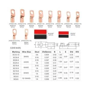130 lengetas de alambre de cobre conectores de terminal_4