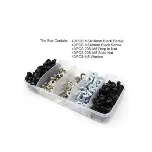 Kit de tuercas de tornillos negros para conector de_2