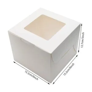 PQZKLDP Paquete de 12 cajas blancas para tartas de 6 x 6 x_2
