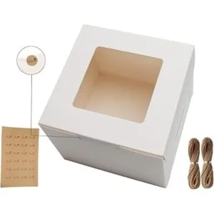 PQZKLDP Paquete de 12 cajas blancas para tartas de 6 x 6 x_3