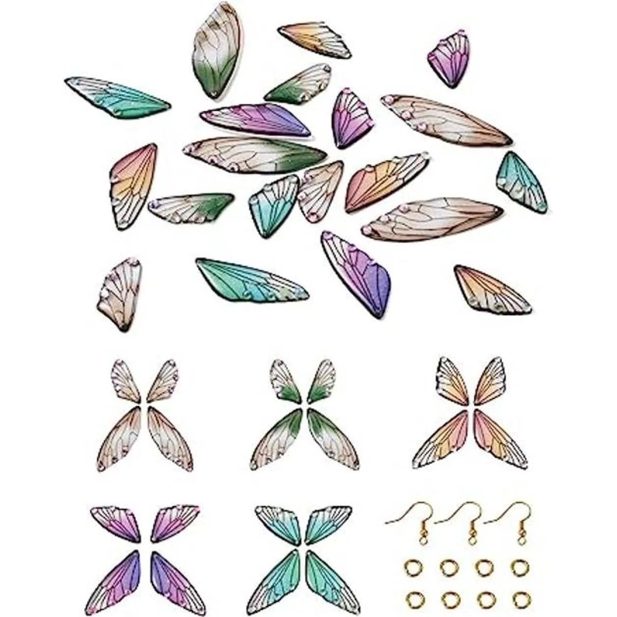 FASHEWELRY 20 dijes de alas de mariposa de resina alas de_1