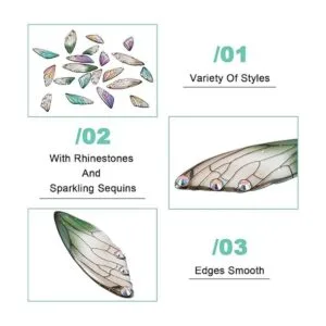 FASHEWELRY 20 dijes de alas de mariposa de resina alas de_6