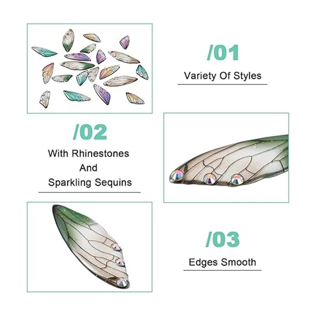 FASHEWELRY 20 dijes de alas de mariposa de resina alas de_6